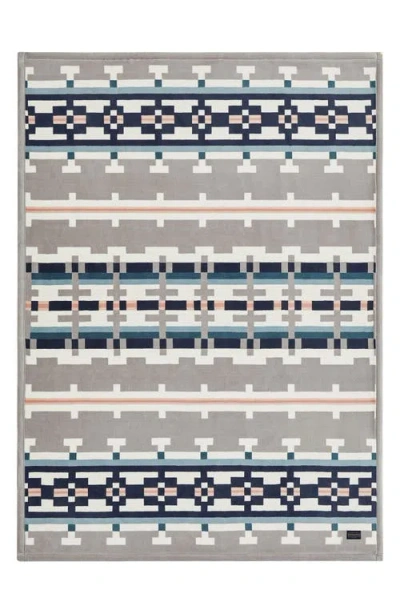 Pendleton Sandhills Printed Plush Throw In Brown