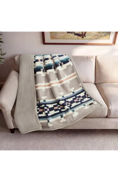 Pendleton Sandhills Printed Plush Throw In Brown
