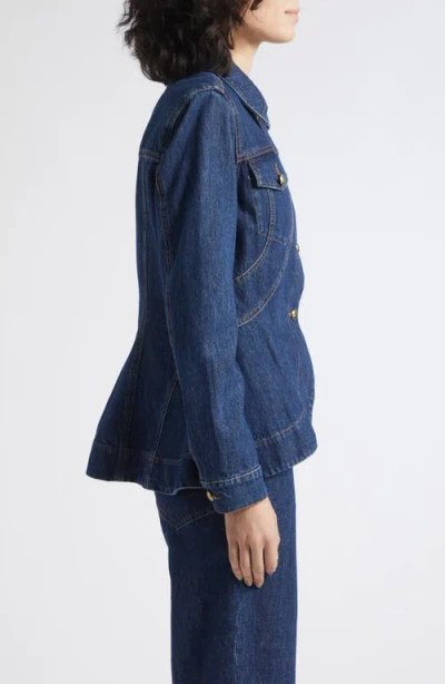 Marella Button-front Denim Jacket In Blue