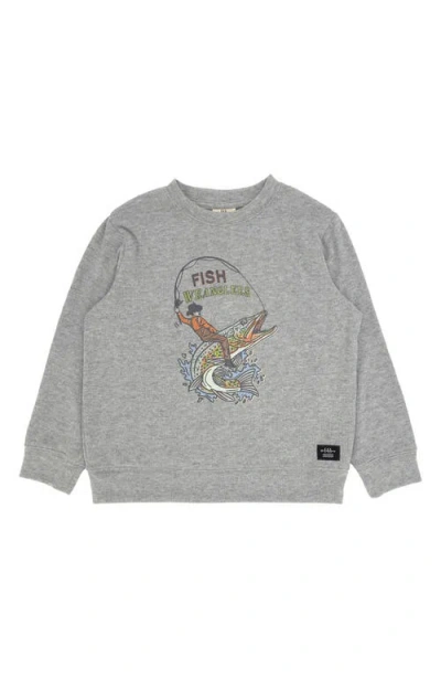 Feather 4 Arrow Kids' Fish Wrangler Hacci Knit Pullover In Gray