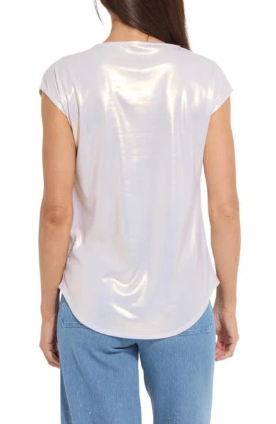 Lyssé Lyssentials Metallic Jersey Top In White