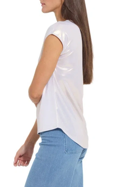 Lyssé Lyssentials Metallic Jersey Top In White