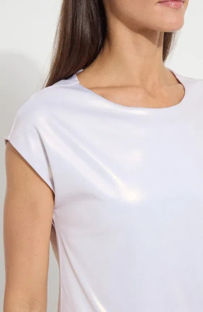 Lyssé Lyssentials Metallic Jersey Top In White