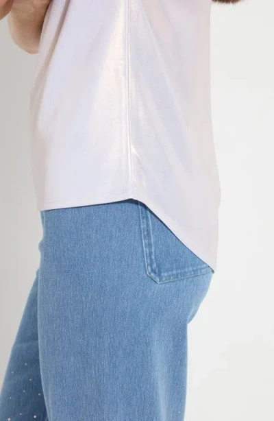 Lyssé Lyssentials Metallic Jersey Top In White