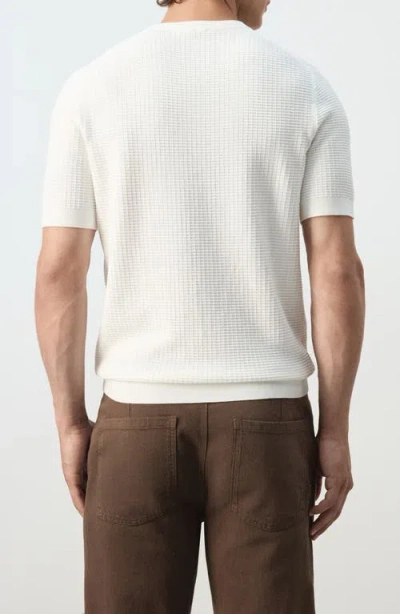 Mango Waffle Knit T-shirt In White