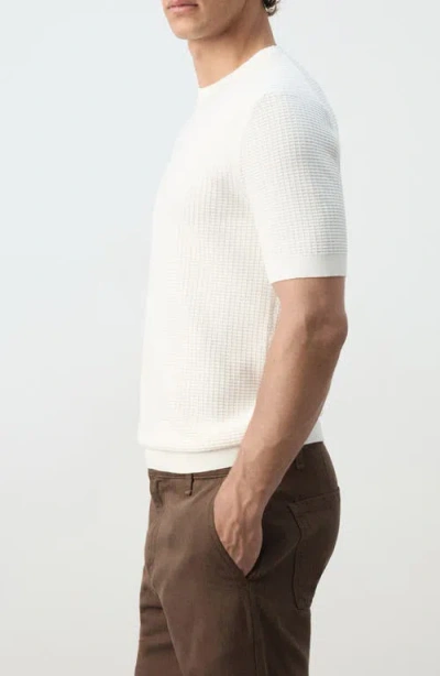 Mango Waffle Knit T-shirt In White