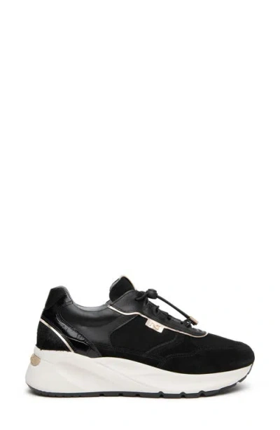 Nerogiardini Bungee Leather Sneaker In Black