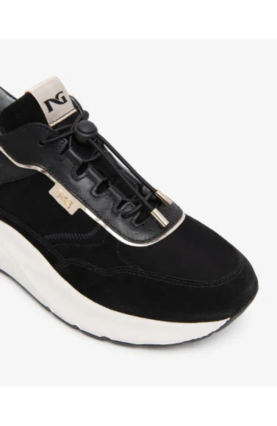 Nerogiardini Bungee Leather Sneaker In Black