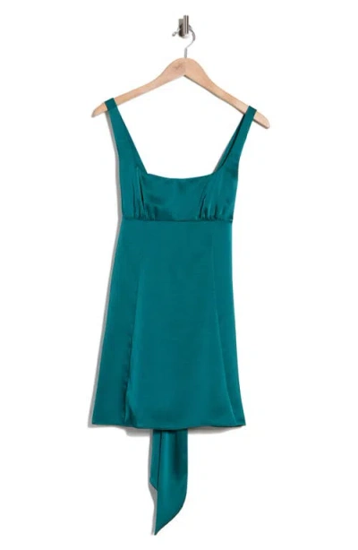 Abound Tie Back Satin Minidress In Blue