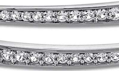 Delmar Lab Created White Sapphire Bypass Bangle In Silver