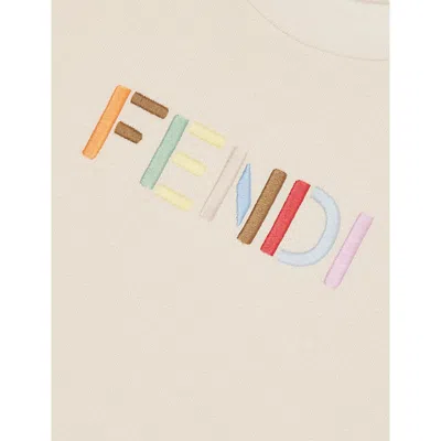 Fendi Logo-embroidered Sweatshirt In Neutral