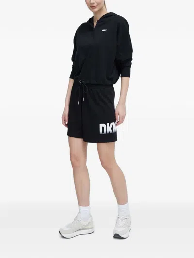 Dkny Button-placket Hoodie In Multi