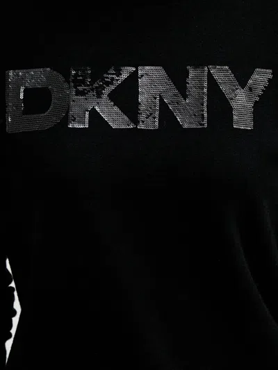 Dkny Sequin-logo Sweater In Multi