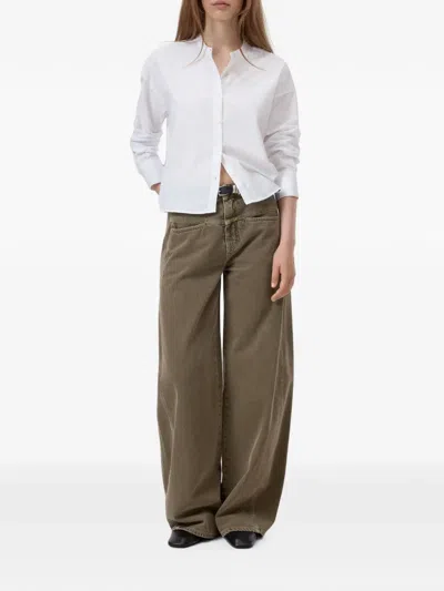 Closed A-line Shirt In White