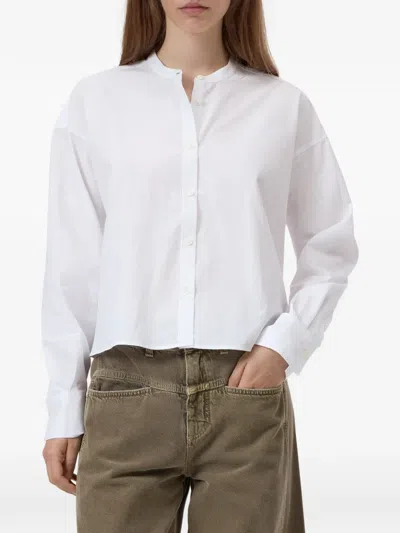 Closed A-line Shirt In White