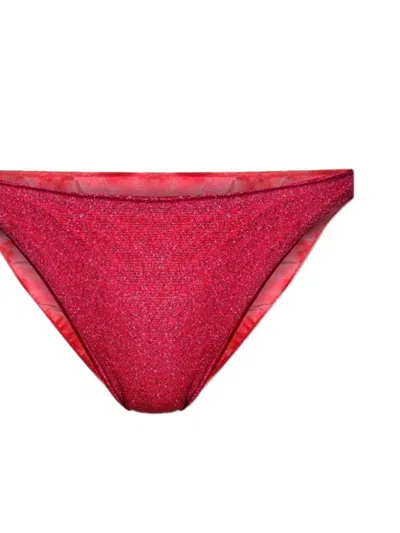Oseree Metallic-effect Bikini In Red