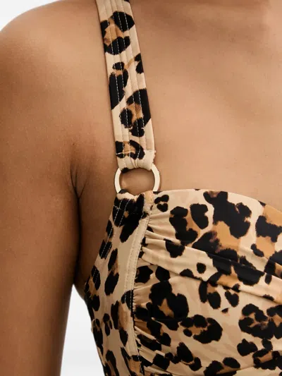 Dkny Leopard-print Swimsuit In Multi