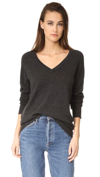 Shop Equipment Asher V Neck Sweater In Charcoal Heather Grey