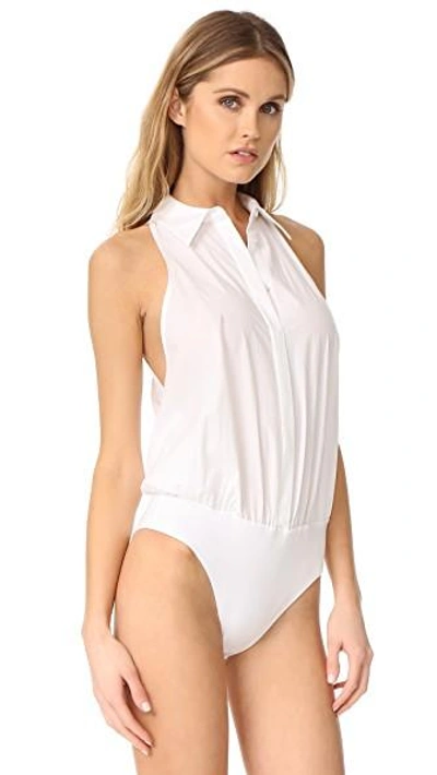 Shop Alexander Wang T Sleeveless Bodysuit In White