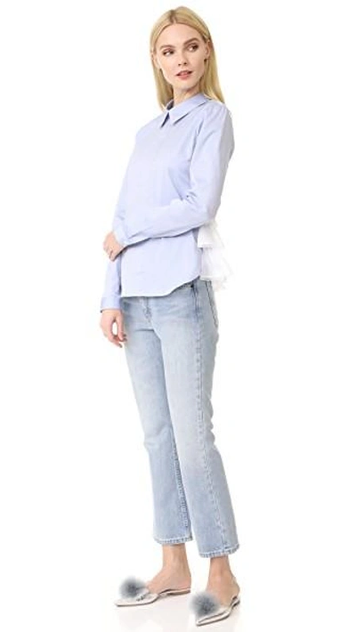 Shop Sandy Liang Fawn Top In Office Blues