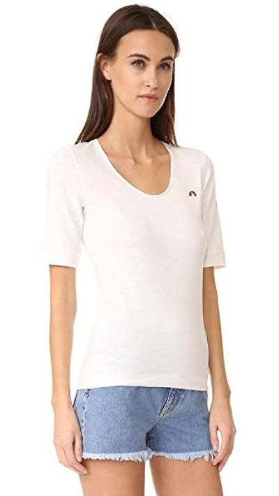 M.i.h Jeans Portobello Scoop-neck Cotton T-shirt In White | ModeSens