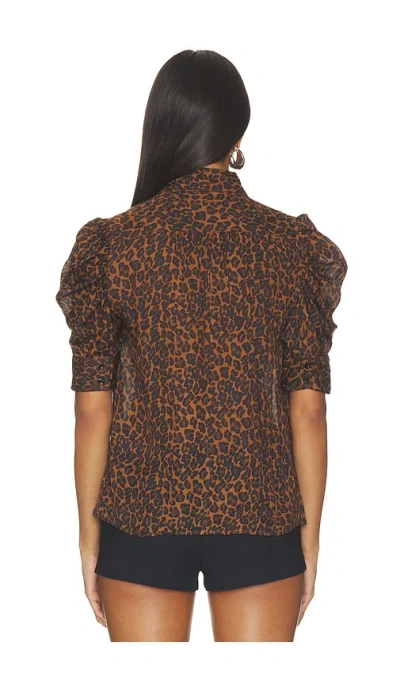 Frame The Gillian Top In Light Leopard Multi