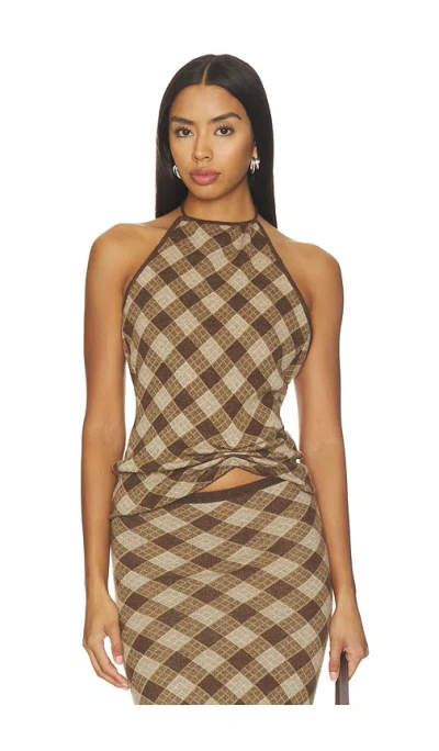 Aya Muse Kae Top In Brown