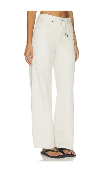 Frame The Off Duty Drawstring Bow Jeans In White