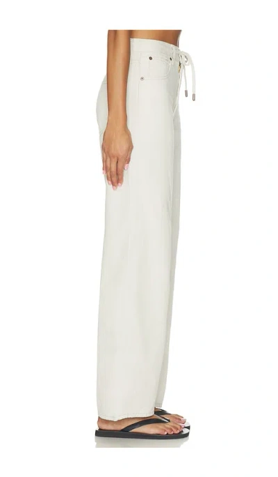 Frame The Off Duty Drawstring Bow Jeans In White
