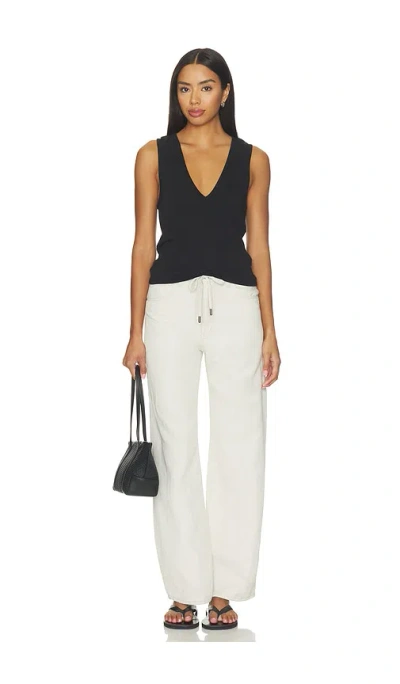 Frame The Off Duty Drawstring Bow Jeans In White