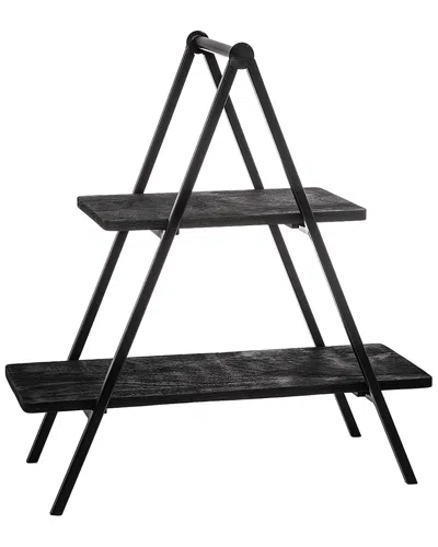 Godinger Orchard Black 2-tiered Serving Stand In Black