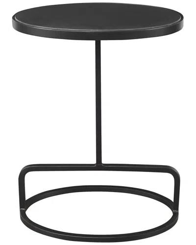 Uttermost Jessenia Marble Accent Table In Black