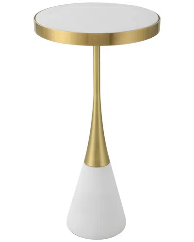 Uttermost Apex Concrete Accent Table In Gold