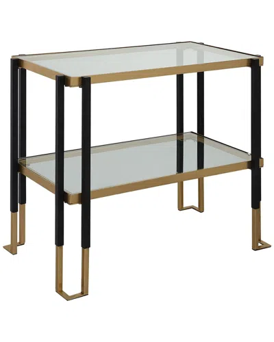 Uttermost Kentmore Glass Side Table In Black