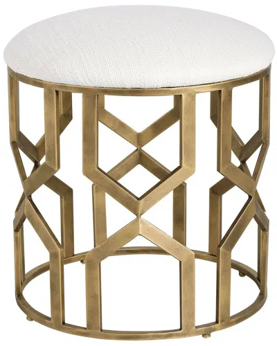 Uttermost Trellis Geometric Accent Stool In Gold