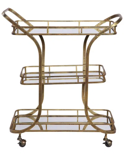 Uttermost Stassi Serving Cart In Gold