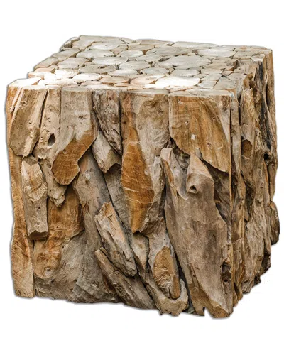 Uttermost Teak Root Bunching Cube In Neutral