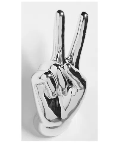Interior Illusions Plus Silver Peace Hand Wall Mount - 9 Tall In Silver