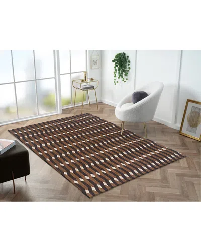 Obeetee Table Tufted Retro Wool Rug In Brown