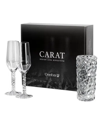 Orrefors Carat 3 Piece Glass Assorted Glassware Set In Black