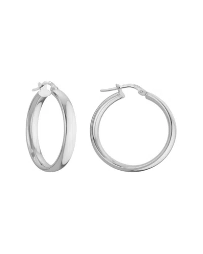 Italian Silver Rounded Hoops In Silver