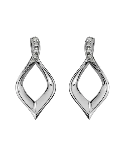 Diamond Select Cuts Silver Pointed Teardrop Earrings