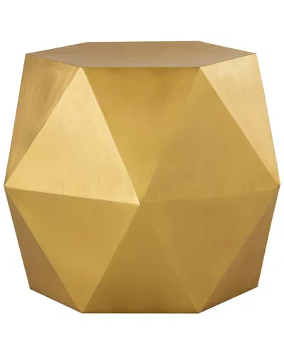 Pasargad Home Lexi Diamond Shape Iron Side Table In Gold