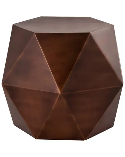 Pasargad Home Lexi Design Diamond Shape Iron Side Table In Brown