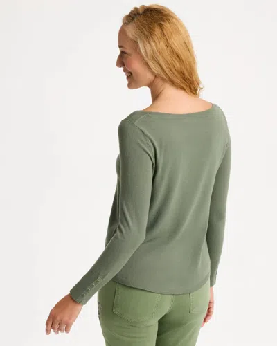 Chico's Ella Bateau Pullover Sweater In Fresh Eucalyptus In Fresh Eucalyptus