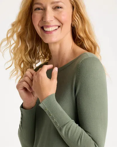 Chico's Ella Bateau Pullover Sweater In Fresh Eucalyptus In Fresh Eucalyptus