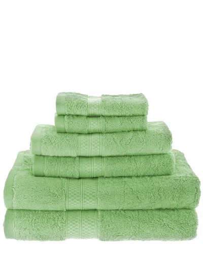 Superior Rayon From Bamboo Blend Solid 6pc Towel Set In Green