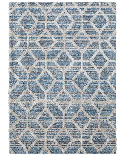 Weave & Wander Caide Transitional Diamond Accent Rug In Blue
