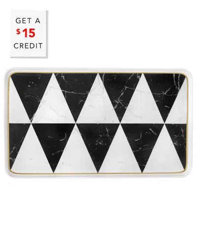 Vista Alegre Carrara Medium Porcelain Rectangular Platter In Black