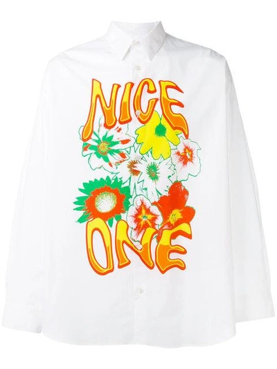 Shop Stella Mccartney Floral Print Front Shirt In White